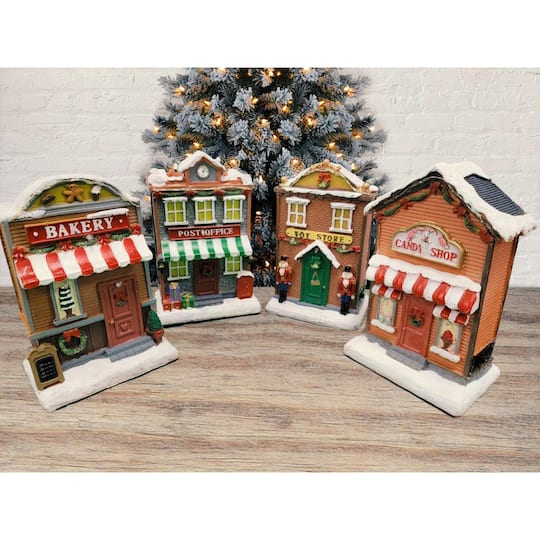 Wizardi 12" Christmas Village Toy Store with LED Lights